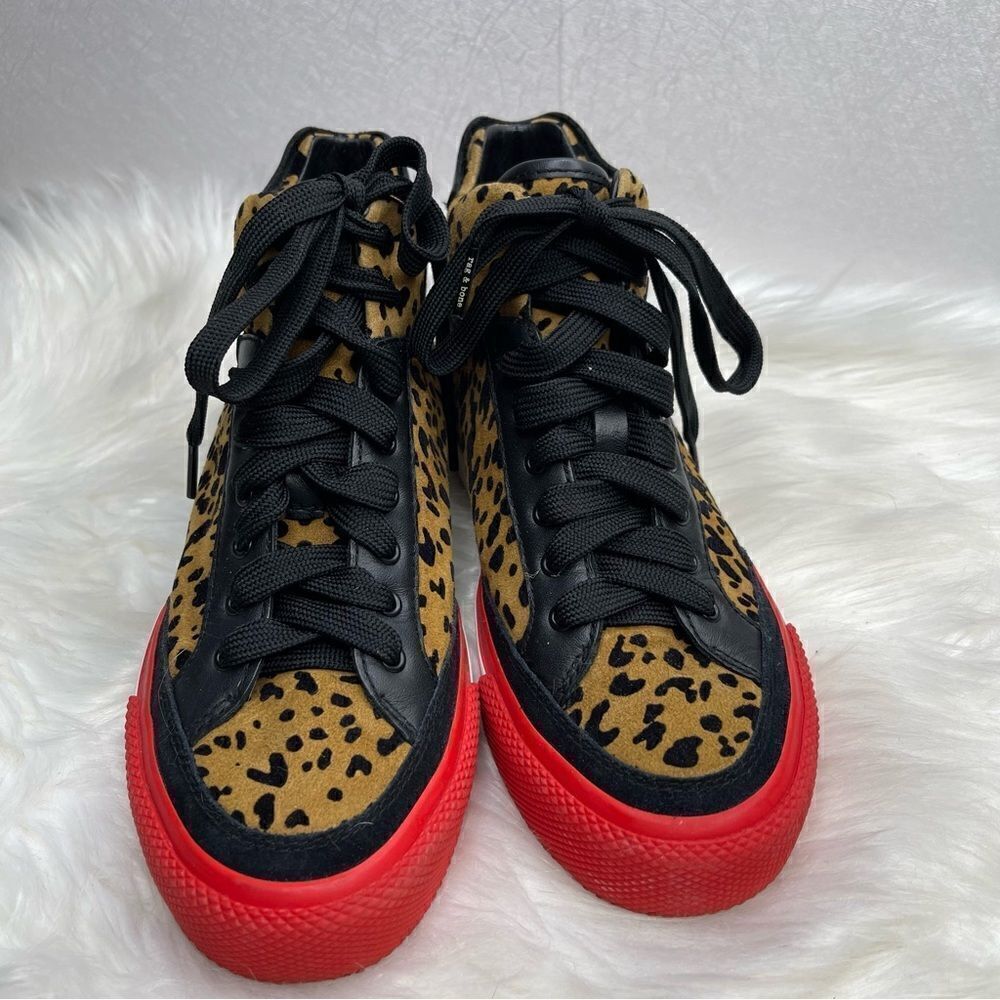 Rag & Bone Army High Top Tan Cheetah Suede Sneake… - image 6